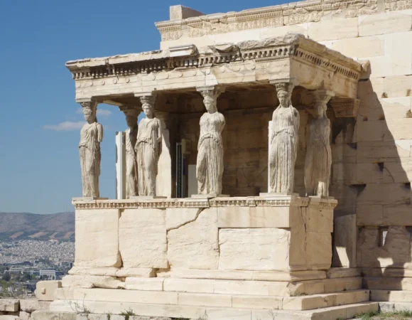 The caryatid porch of the Erectheum on the Acroplois of Athens The caryatid porch of the Erectheum on the Acroplois of Athens