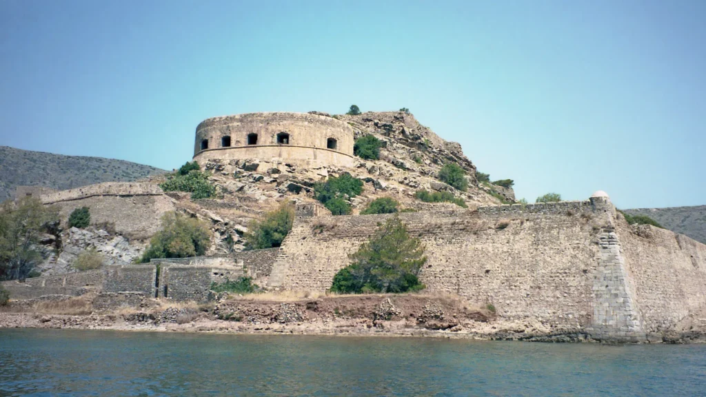 The island fortress of Spinalonga; originally an ancient acropolis, refortified by the Venetians and then used as a leper colony for the first half of the 20th century