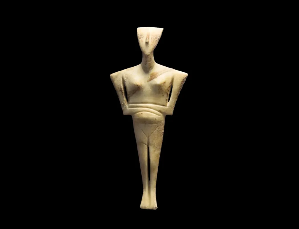 Human representation carved in marble by a Cycladic artist in the 3rd millennium BC