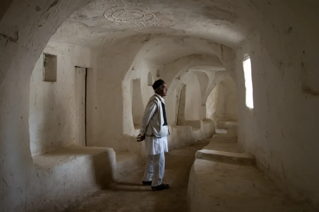 A street in the Berber town of Ghadames, a peaceful Saharan oasis