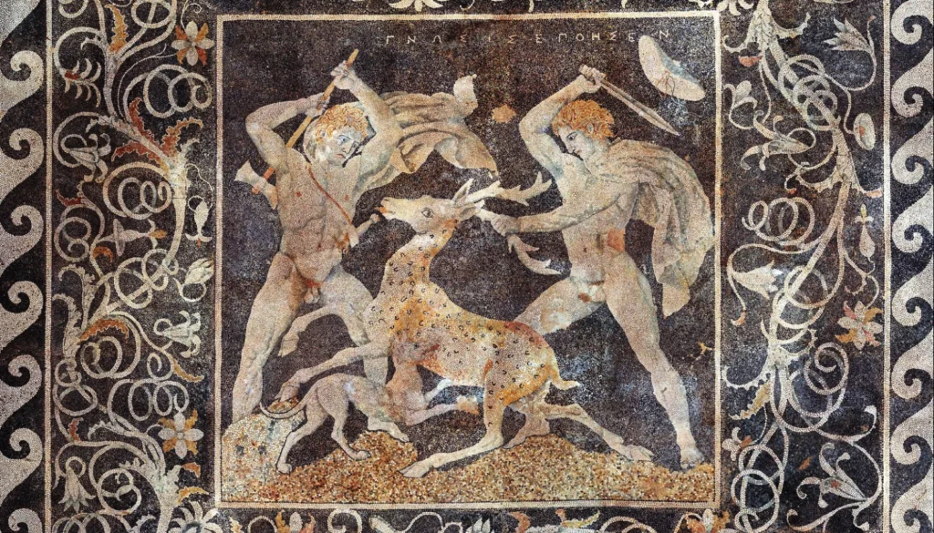 Stag Hunt Mosaic, Pella