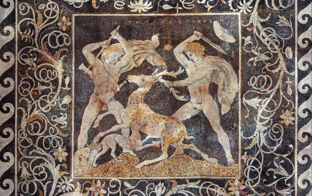 Stag Hunt Mosaic, Pella